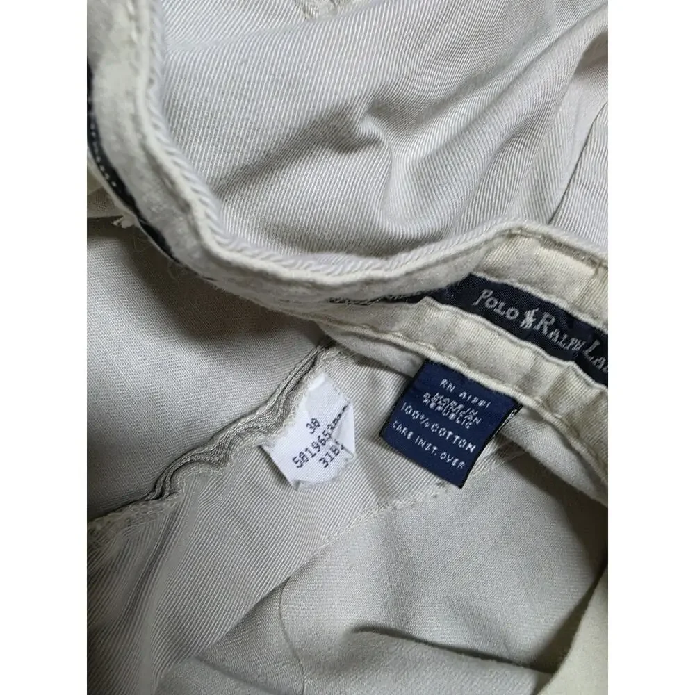 polo ralph lauren khaki chino pleated Mens Short Size 38